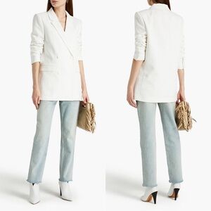 IRO Litta Double Breasted Linen Blend Blazer Jacket Size 10 NWT Ecru